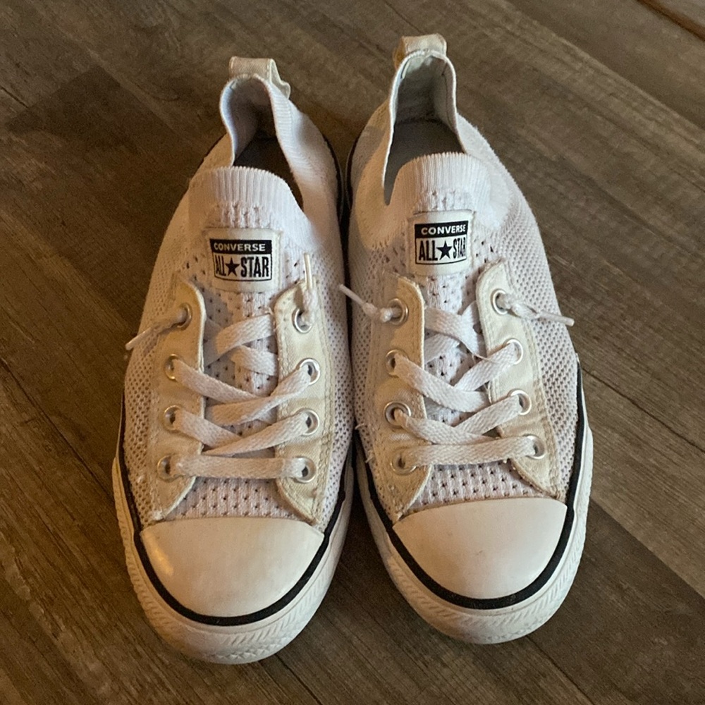 white slip on converse